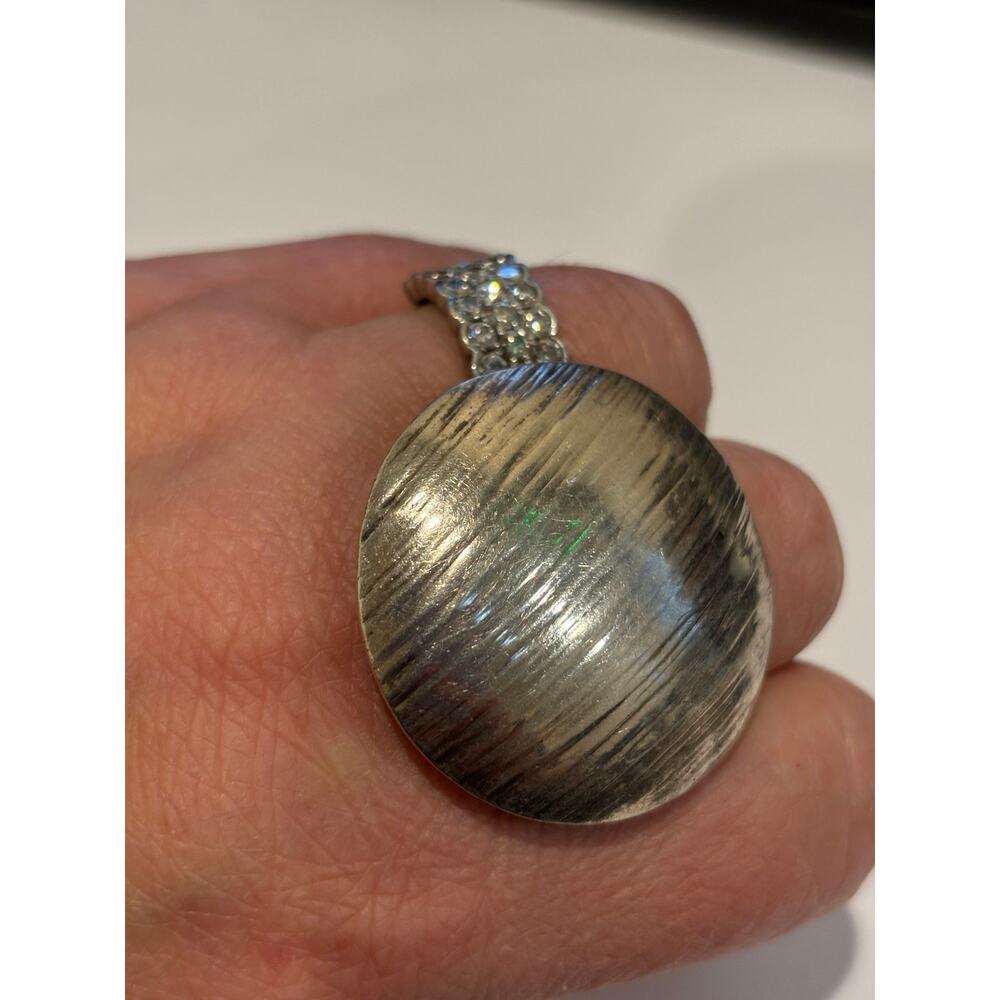 Sterling Silver Statement Ring Huge, Adjustable S… - image 3